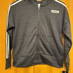Adidas Kids Charcoal Gray Hoodie Jacket